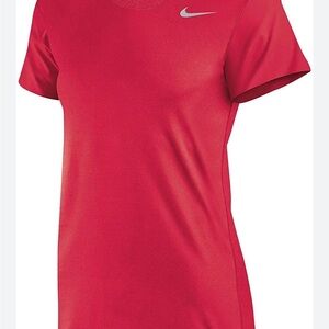Nike Dri-Fit Red Tee with Gray Logo